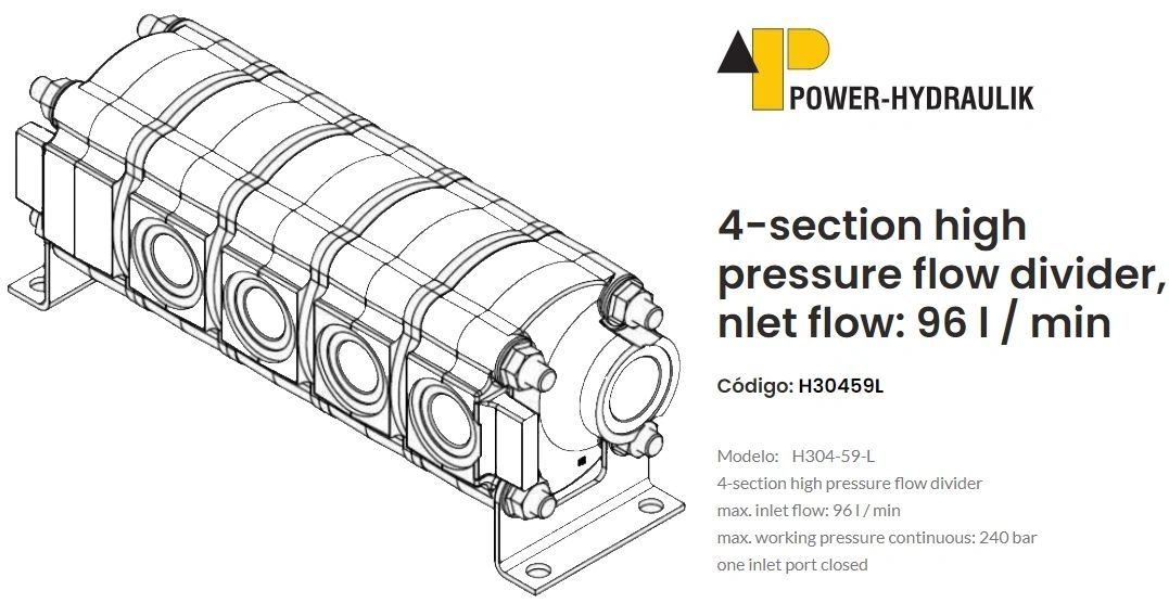 Divisor de fluxo POWER-HYDRAULIK modelo H304-59-L